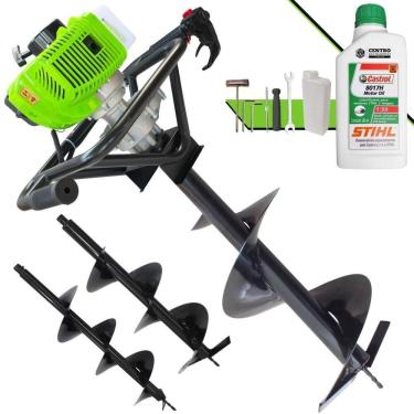 Imagem de Trado Motorizado + Brocas 80x20 80x25 80x30 + óleo Stihl 2t