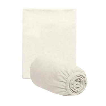 Imagem de Lençol de Berço Americano Para Bebê, em Malha 100% Algodão, com Elástico, Hipoalergênico, 160x98x12cm, Disponível em Kit 3 Peças ou Avulso (Palha, 1 Lençol)