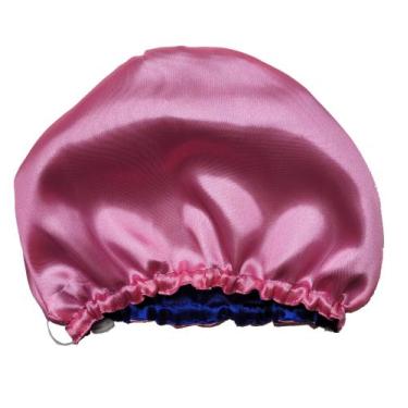 Imagem de Touca Joãozinho para dormir anti frizz de cetim Rosa ChicleteCom AzulR