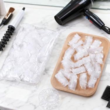 Imagem de 100 peças de protetores de ouvido para chuveiro, protetores de ouvido descartáveis à prova d'água para banho, tintura de cabelo e cuidados com spa