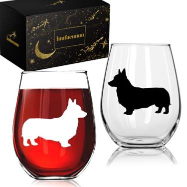 Imagem de Innfueunun Presentes engraçados de taças de vinho Corgi (conjunto de 2), presentes de vinho engraçados para amigos amantes de cães, mãe, pai, amantes de cães, aniversário, formatura, Natal, presente