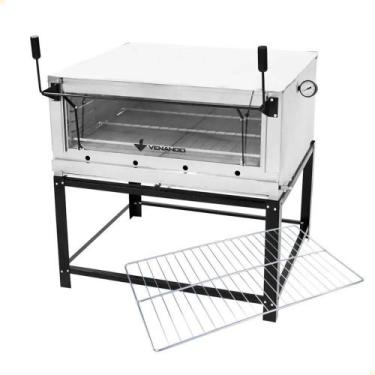 Imagem de Kit Forno Industrial Venâncio Roma Inox 90 Cm com Pedra Refratária Gás