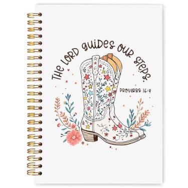 Imagem de WARDOS Caderno espiral cristão ocidental 13 x 20 cm, presentes de vaqueira ocidental para mulheres, presentes cristãos para mulheres, material de volta às aulas, diário de oração da Bíblia floral para
