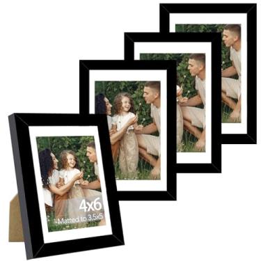 Imagem de JCJMY Porta-retrato 10 x 15 com conjunto de 4 tapetes de 9 x 12 cm, para exibição de foto de 9 x 12 cm com tapete ou 10 x 15 sem tapete, moldura para pôster de parede 10 x 15 cm com acrílico