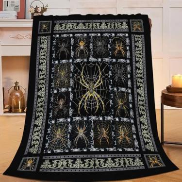 Imagem de Cobertor de aranha, cobertor de aranha, material de flanela, mercadoria, decoração aconchegante, felpudo, felpudo, quente, leve, presentes para mulheres, homens, meninas, meninos, sofá, macio, 127 x
