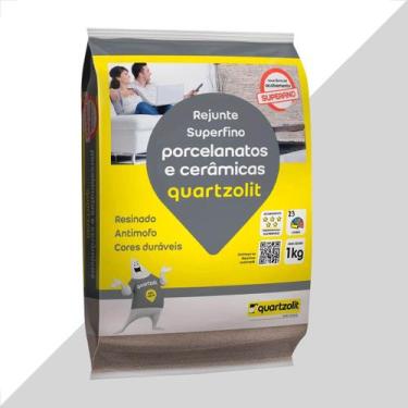 Imagem de Rejunte quartzolit 1kg porcelanato cinza platina