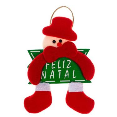 Imagem de ENFEITES DE NATAL COM PLACA 14x10 "FELIZ NATAL" - Zein, 14.10cm
