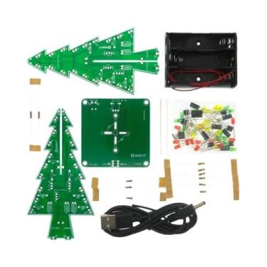 Imagem de Kit DIY Árvore de Natal 3D LED - Vermelho, Verde e Amarelo - Circuito 