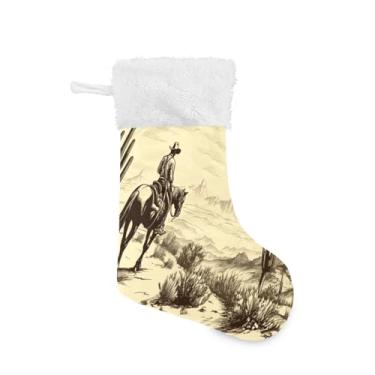 Imagem de Blueangle 1 pacote de meias de Natal para meninos de vaca ocidental de 17,7 polegadas para decorações de festas de fim de ano, suportes de presente e meias (92)