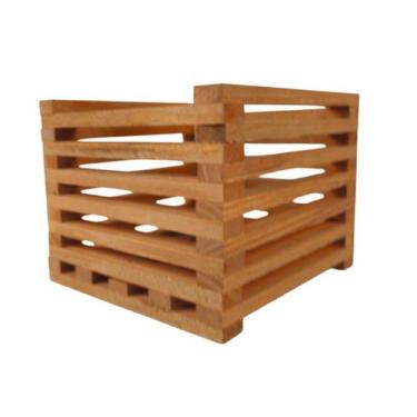 Imagem de Cachepo Ripado 18x18 Eucalipto Stain Mogno - Tudo Jardim