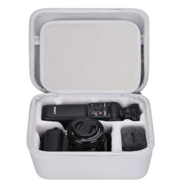 Imagem de FBLFOBELI Estojo rígido de EVA para Sony ZV E-10 / Sony ZV-1 com lente intercambiável, kit de câmera Vlog sem espelho, bolsa protetora à prova de choque (cinza)