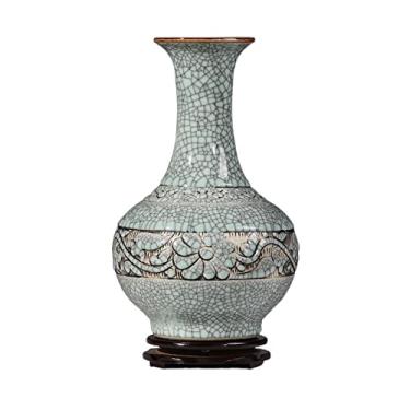 Imagem de Vasos para decoração de casa vintage vaso de cerâmica antigo feito à mão ornamentos decorativos clássicos com base de personagem padrão de rachadura vasos de flores decoração de casa