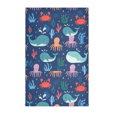 Imagem de xigua Conjunto de 1 toalhas de prato de cozinha de polvos de desenho animado, macias e altamente absorventes de secagem rápida para limpeza de pratos e limpeza à mão, 71 x 45 cm