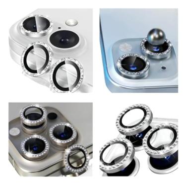 Imagem de Protetor Lente Câmera iPhone 15 15 Pro Max 16 16 Pro 16 Pro Max 16 Plus em Vidro Temperado, Proteção Antirrisco HD Diamante Prata (Prata, iPhone 16 Plus)