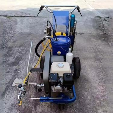 Imagem de Descascador de linha de estrada portátil – Equipamento de marcação para corredores de armazém, pavimento de docas e estradas de área residencial, com grande capacidade de pintura para tarefas externas