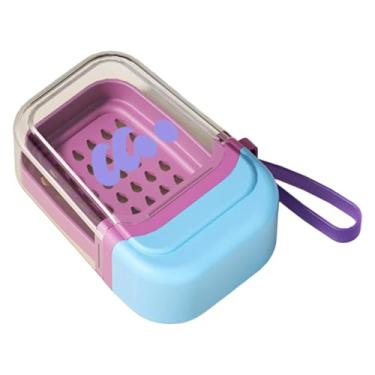 Imagem de FytStycale Saboneteira Portátil para Viagem, Ideal para Guardar Sabonete No Chuveiro E em Caminhadas. Fácil de Limpar, com Vedação Hermética E Suporte para Sabon, Azul, Tamanho real