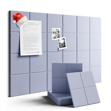 Imagem de Fluxynara Quadro de avisos grande de feltro 91 cm x 61 cm Alternativo para quadro de cortiça - Pacote com 6 com 40 abas adesivas removíveis seguras, quadros de cortiça para paredes, quadro de cortiça