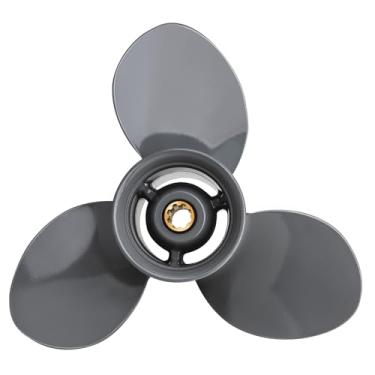 Imagem de Hélice de barco de popa atualizada de 9 1/4 x 10 para motores Honda BF8HP/9,9HP/15HP/20HP OEM NO.58130-ZV4-010AH Motor de alumínio com 8 dentes estriados 9,25x10''Pitch Prop 3 lâminas RH