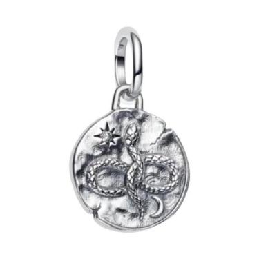 Imagem de Pingente Retro De Coração Com Lua E Caveira Prateada Para Mulheres, Pu