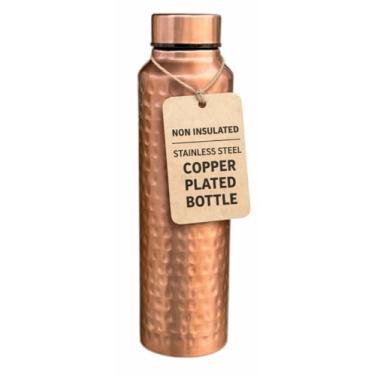 Imagem de Garrafa de água de aço inoxidável banhada a cobre | Garrafa de água esportiva de aço inoxidável de parede única não isolada de 947 ml para ciclistas, corredores, caminhantes, frequentadores de praia
