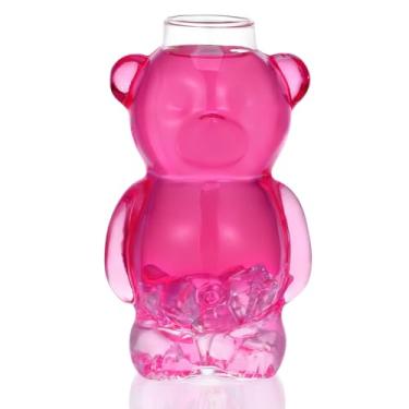 Imagem de NIYANGLE 1 copo de coquetel de urso pequeno copo de vidro transparente copo de suco de vinho para bar doméstico
