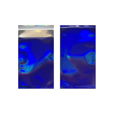 Imagem de 100 peças de envelopes coloridos de 9,98 x 15 cm de poliéster holográfico metálico de alumínio com glitter bolsa de crachá envelopes de envio autovedantes bolsas de embalagem Mylar sacos de