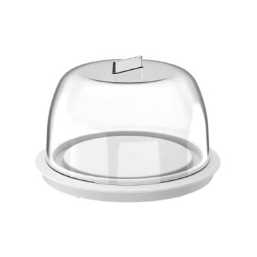 Imagem de Queijeira Porta Queijo de Mesa 16x12cm – Tampa Branca, Ideal para Cozinha, Mesa e Servir Alimentos