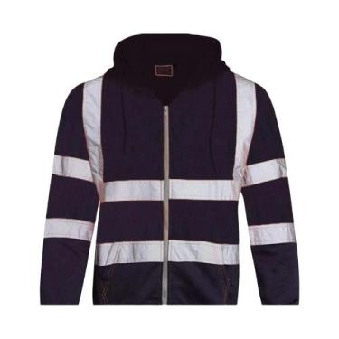 Imagem de Moletom com capuz polar com tiras reflexivas, zíper colorido, roupas d