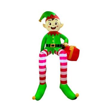 Imagem de Decorações De Natal Infláveis De 8FT Com Elfos Sentados E Luzes LED Pa