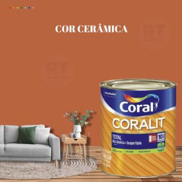 Imagem de Tinta Esmalte Sintético Base Água Cor Laranja 800ml Coral Coralit Bril