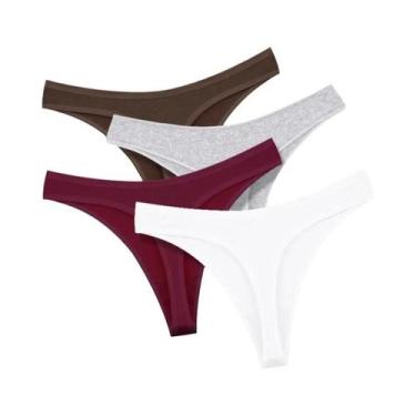 Imagem de Conjunto De 4 Calcinhas De Algodão Sem Costura De Cintura Baixa Sexy P