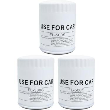 Imagem de 3 peças FL-500S filtro de óleo compatível com Ford F-150, Explorer, Edge, Expedition, Taurus, Transit, Flex, Fusion, Mustang, Chevy, Dodge, Cadillac, GMC substitui AA5Z-6714-A