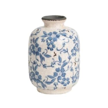 Imagem de Vaso de cerâmica retrô Ice Crack Flores para sala de estar e ornamentos criativos de entrada, vasos de flores (A)