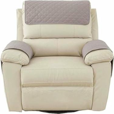 Imagem de Conjunto de 3 peças de capas protetoras para braços de sofá e poltrona reclinável, em tecido resistente com bolso lateral. Ideal para sofás, poltronas e sofás de dois lugares.