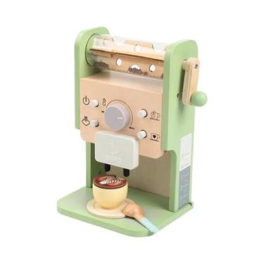 Imagem de Conjunto De Brinquedo De Máquina De Café De Madeira Para Crianças Com 