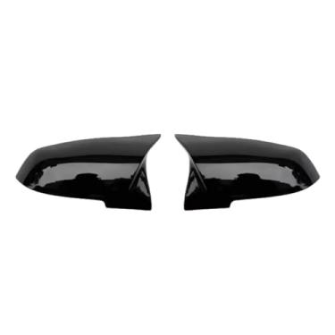 Imagem de Compatível com bmw 1 2 3 4 x série espelho retrovisor lateral capa f20 f21 f22 f23 f30 f32 f36 x1 e84 f87 m2 padrão de fibra carbono acessórios(Bright black)