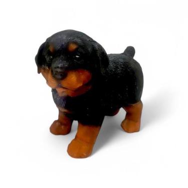 Imagem de Estatueta Delicada Cachorrinho Rottweiler Detalhado 14 cm - Youbai