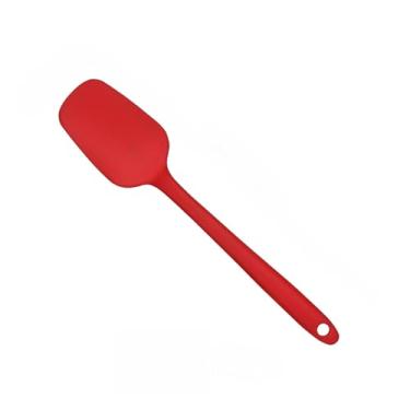 Imagem de Pacote com 3 espátulas de colher de silicone – Antiaderente resistente ao calor de 315 °C para cozinhar e assar (vermelha)