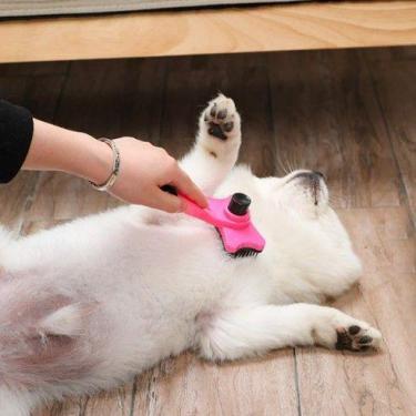 Imagem de Rasqueadeira Pente Gatos Escova Pelos Soltos Massageadora Desembaraçar