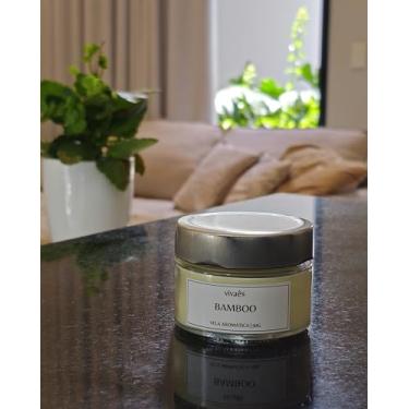 Imagem de Vela Aromática Artesanal Vivaê Bamboo - Fragrância Intensa e Cera Vegetal - 90g