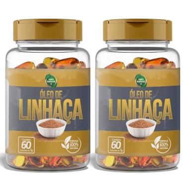 Imagem de Óleo de Linhaça Dourada 500mg - 60 Cápsulas - Fonte Natural de Ômega 3, 6 e 9 Vegetal - Suporte para Saúde Cardiovascular e Equilíbrio Hormonal - Prensado a Frio e de Alta Pureza - 2 potes