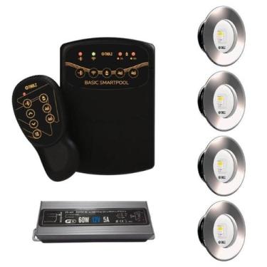 Imagem de 4x led slim 10w tholz + fonte 60w + basic smartpool, 10W