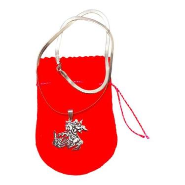 Imagem de COLAR corrente AÇO INOX Snake medalha são jorge guerreiro - ASA