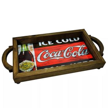 Imagem de Bandeja Com Alça Café Da Manhã Suporte Bebida Coca Cola