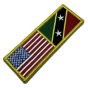Imagem de BPUSKNV001 Bandeira EUA São C. Neves Bordado Fecho Contato - BR44