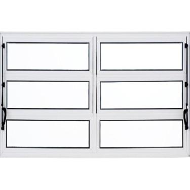 Imagem de Janela Basculante de Alumínio 0,60 X 1,20 Linha All Soft Cor Branco Du