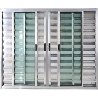 Imagem de Janela Veneziana De Alumínio 6 Folhas 1,20 X 2,00 Sem Grade Cor Brilha