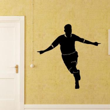 Imagem de Adesivos de parede Silhueta de jogador de futebol PVC 58x57cm Sports -
