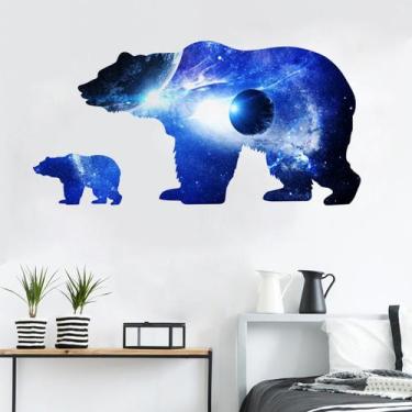 Imagem de Adesivos de parede Modern Cosmic Bear Silhouette PVC 35,5x58cm - yiwei