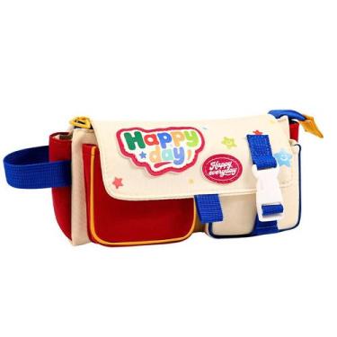 Imagem de Estojo de lápis Vintage Color Block de tela de grande capacidade - yiw